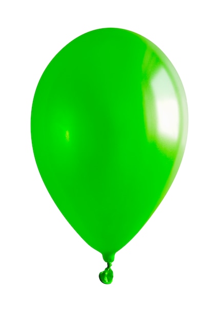 Close up on a green balloon isolated