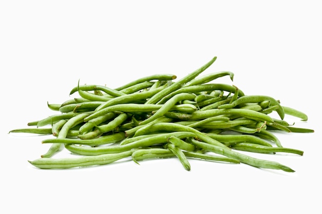 Close up on green beans isolated