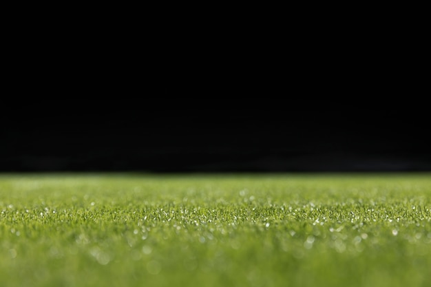 Close-up green football pitch