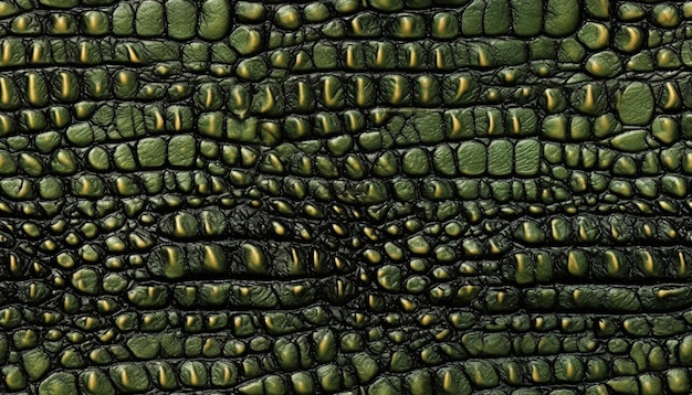 a close up of a green and gold alligator skin generative ai