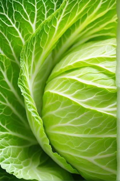 Photo a close up of a green leaf of lettuce