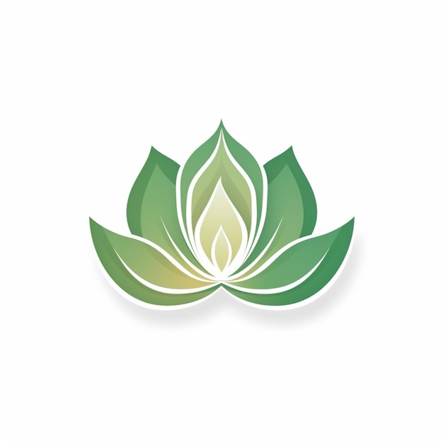 A close up of a green leaf logo with a white background generative ai