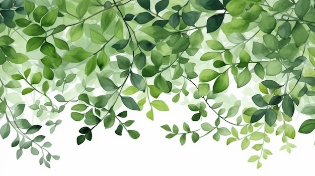 A close up of a green leafy background with a white background generative ai