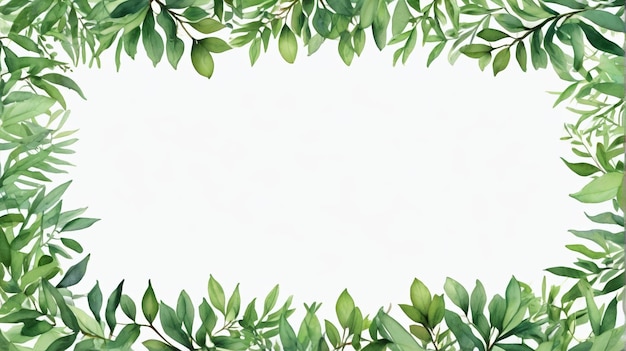 Photo a close up of a green leafy frame with a white background