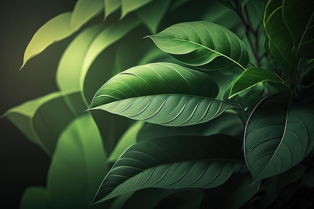 A close up of a green leafy plant generative AI