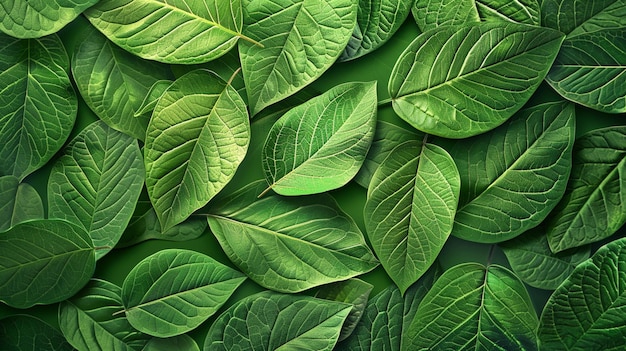 a close up of green leaves with many green leaves