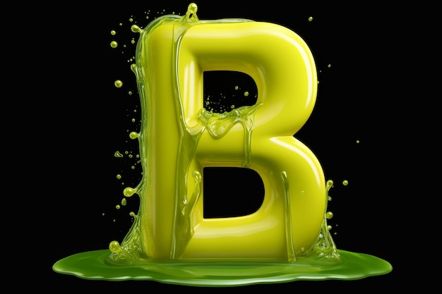 Photo a close up of a green letter b cover