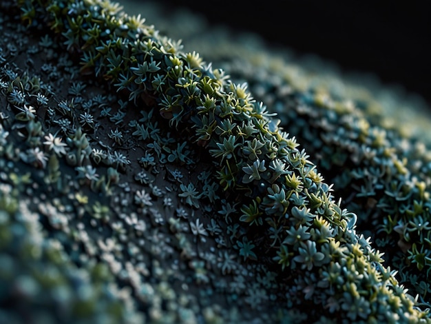 Photo a close up of a green plant with a black background