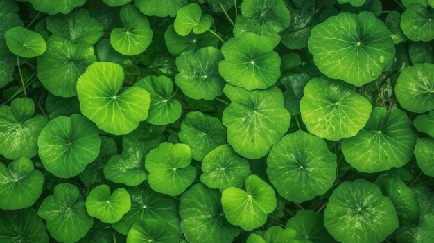 A close up of a green plant with four leaves