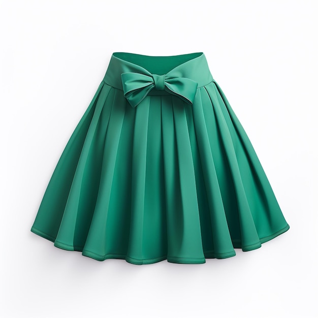 a close up of a green skirt with a bow on the front generative ai