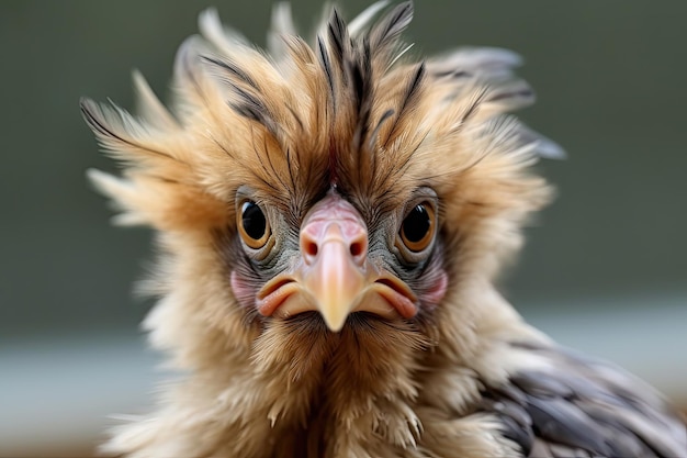 A close up of a griffon vulture's head