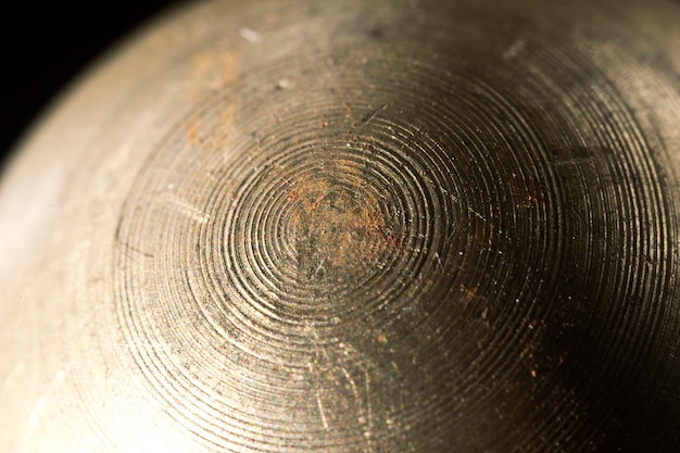 Close-up of grooves on metallic object