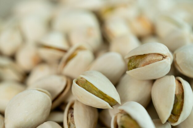 Close up group of Pistachio nuts