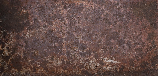 Close up grunge brown abstract uneven background texture of vintage weathered corroded rusty metal uneven surface with stains