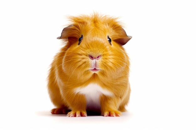 Close up of guinea pig looking at the camera with surprised look on its face Generative AI