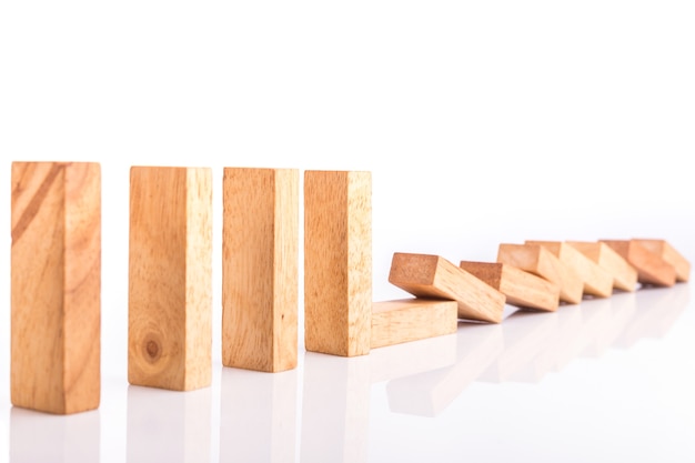 Close up hand holding blocks wood game