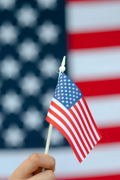 Close-up of hand holding flag