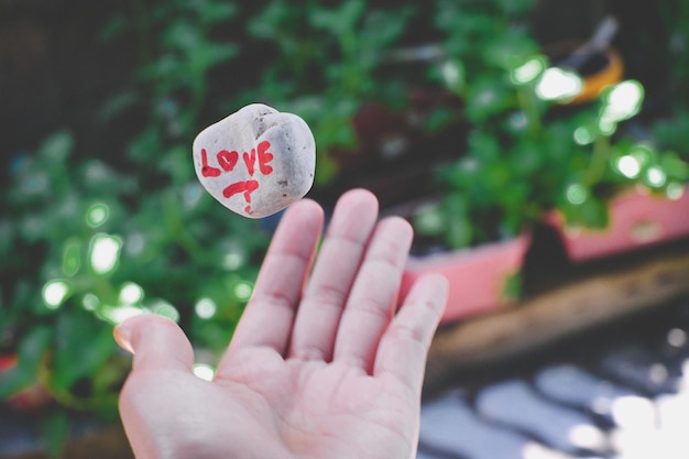 Photo close-up of hand holding heart shape