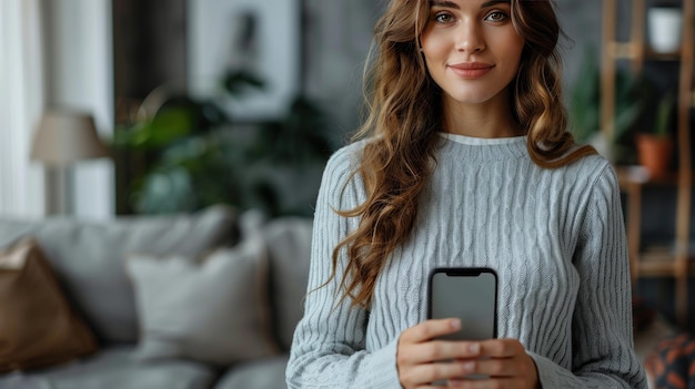 Close up hand woman hold mobile phone text or message white screen sitting on floor Businesswoman use modern smartphone to browse web read ebook trade stocks