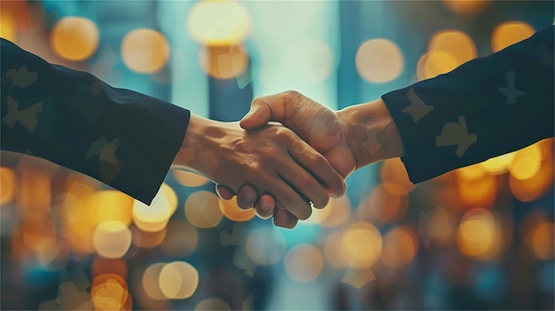 a close up of a handshake with a man shaking hands