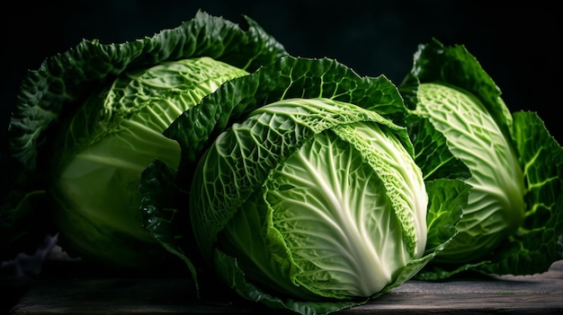 A close up of a head of cabbage