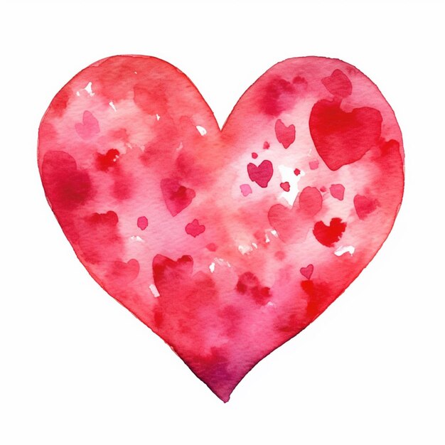 a close up of a heart painted with watercolors on a white background generative ai