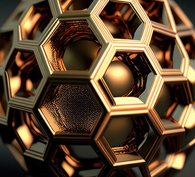 A close up of a hexagon shaped object with a hexagon pattern.