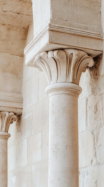 Photo a close up of historic buildings architectural detail showcasing elegant columns