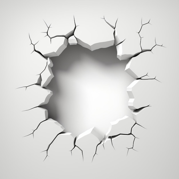 a close up of a hole in a wall with a hole in it generative ai