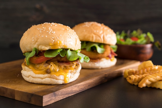 Close-up of home made fresh tasty burger 