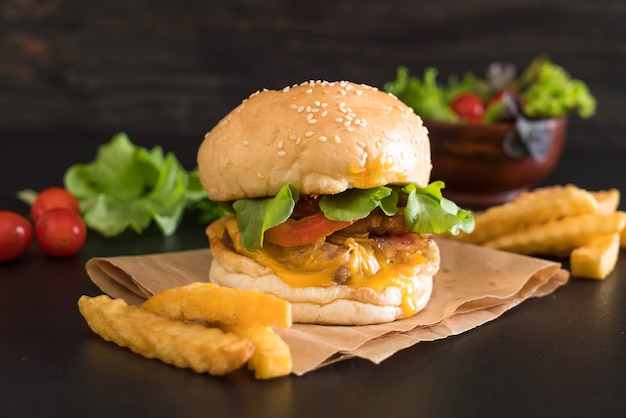 Close-up of home made fresh tasty burger 