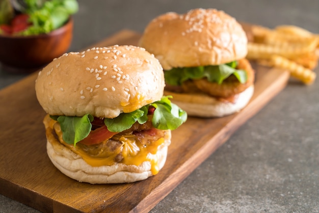 Close-up of home made fresh tasty burger 