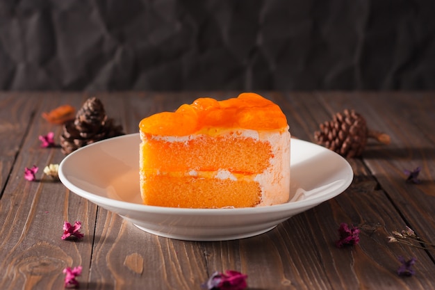 Close-up of homemade orange cake