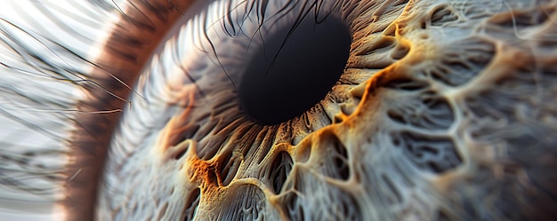 Photo a close up of a human eye with a black pupil