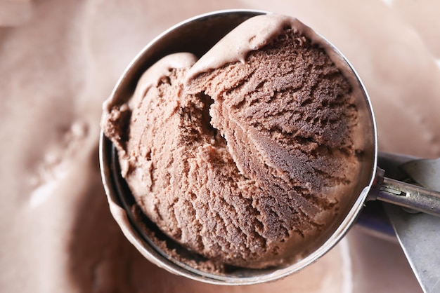 close up of ice cream with a spoon from a bowl