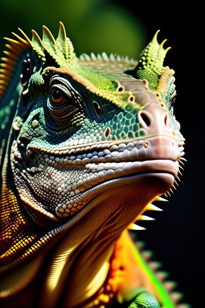 close up of iguana