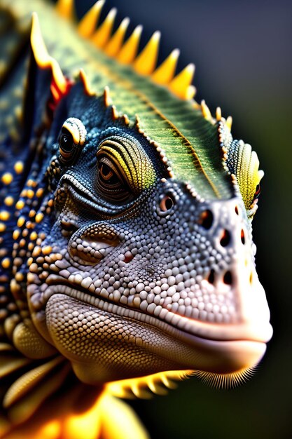 close up of iguana