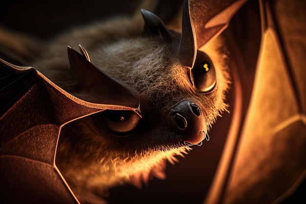 A close up image of bat face in the wild