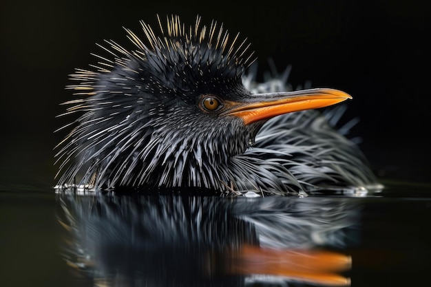 A close up image of a bird on a body of water Suitable for nature and wildlife concepts