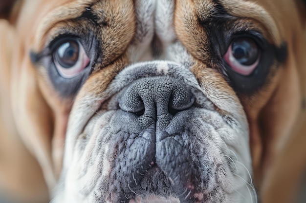 Photo close up image of an english bulldog