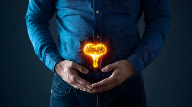 Close Up Image of Glowing Prostate for Healthy Lifestyle Concept