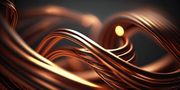 Close up image of golden brown copper wire beautiful background