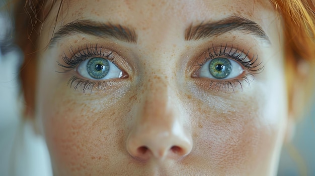 A close up image of a woman face