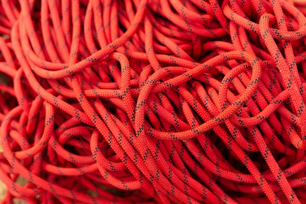 Close up of insurance rope for climbing