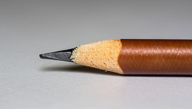 Close up and isolated sharpened pencil with clean and white background