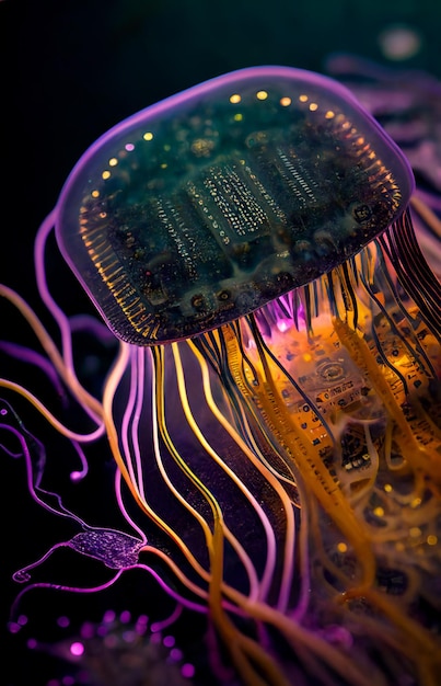 Close up of jellyfish generative ai