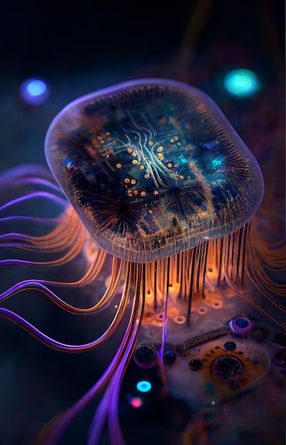 Close up of jellyfish generative ai