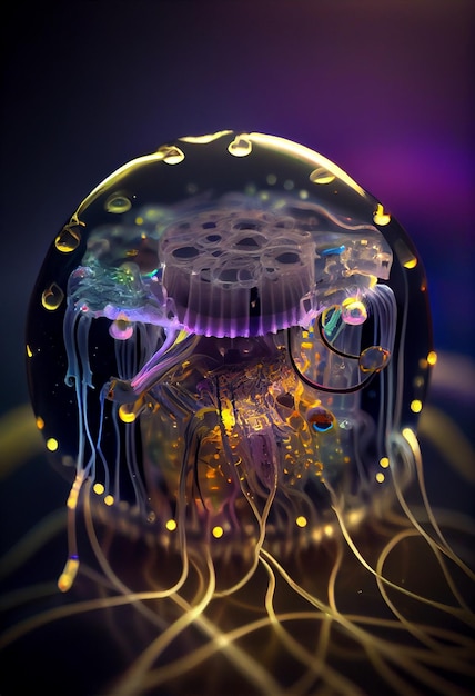 Close up of jellyfish generative ai