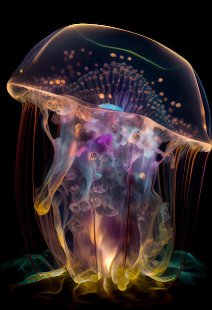 Close up of jellyfish generative ai