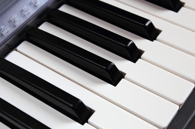 Close up keys of a synthesizer